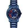 GORBEN Men's Creative 3D Car Wheel Rotating Wrist Watch - blue1