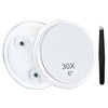 MIYADIVA 30X Magnifying Mirror Suction Cup for Easy Mounting, Use for Makeup Mirror, Travel Stick on Shower Mirror for Plucking Eyebrows 6 Inch - White-30x