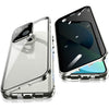 Anti Peeping Case for iPhone 13 (6.1"), Jonwelsy 360 Degree Front and Back Privacy Tempered Glass Cover, Anti SPY Screen, Anti Peep Magnetic Adsorption Metal Bumper for iPhone 13 (Black) - Silver
