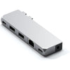 Satechi USB C Hub Multiport Adapter Pro Hub Mini, USBC Dongle with USB4 Port, USB-C Data, 2 USB-A Data, Ethernet, Audio Jack, for MacBook Pro/Air M1 M2 M3 - Space Gray - Silver