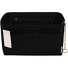 Purse Organizer Insert, Felt Purse Organizer with Zipper and Sewn Bottom Insert, Fit Speedy Neverfull Graceful,6 Sizes - Black