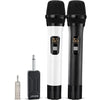 Bietrun Wireless Microphone, Professional UHF Metal Dual Handheld Cordless Dynamic Mic System Set with Rechargeable Receiver, 1/4‘’Output, Plug and Play, Instrument-Wireless-Mics for Karaoke, Wedding - Black White