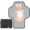 Baby Portable Changing Pad Travel - Waterproof Compact Diaper Changing Mat with Built-in Pillow - Lightweight & Foldable Changing Station, Newborn Shower Gifts - Black-Star