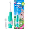 brush-baby BabySonic Infant and Toddler Electric Toothbrush for Ages 0-3 Years - Smart LED Timer and Gentle Vibration Provide a Fun Brushing Experience - Includes 2 Sensitive Brush Heads (Teal) - Teal