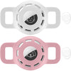 Air tag Cat Collar Holder for Apple Air Tag, 2 Pack of Pet Collar Holder for Cat and Small Dog Collar Within 1/2 inch and 2 Pack Protector for Air Tag - Ci-Pink+White