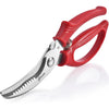 Heavy Duty Poultry Shears - Kitchen Scissors for Cutting Chicken, Poultry, Game, Meat - Chopping Vegetable - Spring Loaded - Red