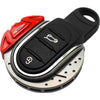For Mini F54 F55 F56 F57 F60 Car Styling Accessories Keychain Key Fob Cover Case JCW - Red