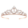 Lovelyshop Royal Crystal Princess Alloy Tiara Headpiece for Girls in Wedding Party-Silver - rose gold