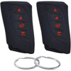 Silicone Rubber Key Fob Cover Compatible with Lexus (4 Buttons) ES300h ES350 LC500 LC500h LS500h NX350 NX250 NX350h GX460 LS500 RX350 (Black Black) - Black Black