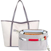 HyFanStr Purse Organizer Insert with Zipped Top for Tote Bag, Handbag Shaper with 13 Pockets - Grey