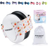 Infant Ear Protection Noise Cancelling Baby Ear Muffs, Toddler Hearing Protection with Adjustable Elastic Headband (Bear, White - Bear
