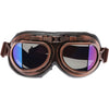 MUXSAM Vintage Motorcycle Goggles, ATV Motocross Goggles, Dirt Bike Racing Riding Off Road Scooter Glasses, Windproof Dustproof Eyewear for Adults Men Women, Copper Frame Smoke Lens - Colorful