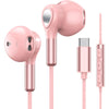 USB C Headphones for Samsung Galaxy S24 S23 Ultra S22 S21 FE S20 A54 A53 USB C Earphones with Mic Volume Control Wired Earbuds USB Type C Headphones for iPhone 16 15 Pro Max Plus iPad Pro Pixel 8 7 6a - Pink