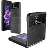 Foluu for Samsung Galaxy Z Flip 3 5G Case, Galaxy Z Flip 3 5G Leather Case, PU Leather + Hard PC Shell Ultra Thin Slim Durable Protective Phone Case Cover for Samsung Galaxy Z Flip 3 5G 2021 (Brown) - Black