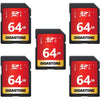 GIGASTONE 8GB SD Card 2-Pack UHS-I U1 Class 10 SDHC Memory Card Full HD Video Canon Kodak Olympus Digital Camera, with 2 Mini Cases - SD 64GB U1 5-Pack