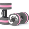Sunlite Sports Water Weights Pool Exercise Dumbbells, Water Aerobic Equipment, High-Density EVA-Foam Dumbbell with Handle Strip, Aqua Therapy, Pool Fitness, Water Exercise, Set of 2 - Striped Pink Performance