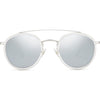 SOJOS Retro Vintage Round Polarized Sunglasses for Women Men Small Double Bridge Circle Sunnies SJ1104 - Silver/Silver