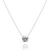 PAVOI 14K Gold Plated Crystal Solitaire 1.5 Carat (7.3mm) Cubic Zirconia Dainty Choker Necklace | Gold Necklaces for Women - White Gold