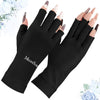 MelodySusie Premium UV Gloves for Nails, Professional UPF 99+ UV Protection Gloves for Manicures, Cool Feeling Fabric, Nail Art Skin Care Fingerless Anti UV Glove Protect Hands from UV Harm - Black