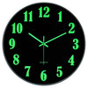 JoFomp Glow in The Dark Clock, 12 Inch Modern Silent Non Ticking Wall Clocks Battery Operated, Night Light Wall Clock for Living Room Decor, Wall Clock Decorative for Kitchen Bedroom (Green) - 16 INCH