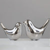 FANTESTICRYAN Small Birds Statues Gold Home Decor Modern Style Figurine Decorative Ornaments for Living Room, Bedroom, Office Desktop, Cabinets - Silver