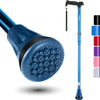 REHAND Walking Cane - Foldable, Adjustable, Collapsible Walking Canes for Men & Women, Heavy Duty All Terrain Tip, with Travel Bag | Walking Sticks for Seniors & Adults - Ocean Blue