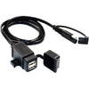 MOTOPOWER MP0609EA 3.1Amp Waterproof Motorcycle Dual USB Kit SAE to USB Adapter Cable with SAE Ring Terminal Cable Harness - a) - SAE to Dual USB Adapter