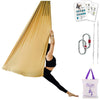 F.Life Aerial Silk Yoga Hammock & Swing for yoga Inversion,Strength training,starter hardware kit - Gold