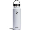 Hydro Flask Water Bottle - Insulated Stainless Steel - Wide Mouth Flex Lid, Non Spill, Leakproof and Refillable in 40 Oz - White