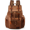 GEARONIC Vintage Canvas Backpack, Casual Daypack Backpacks for Men Women, 15inch Laptop Bag Travel Hiking Camping Rucksack - Coffee