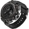 AIMES Mens Watches Sports Outdoor Waterproof Military Watch for Men Tactical Watch Analog Digital Date Alarm Stopwatch Multi-Function Tactics Big Face Wristwatch for Men - All Black