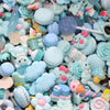 50 Pcs Slime Charms Easter Set DIY Craft Mixed Making Resin Jewery Making Kit, Resin Flatback Slime Beads Making Supplies for DIY Scrapbooking Crafts (Pink) - Blue