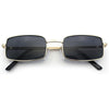 SA106 Mens Retro Vintage Narrow Rectangular Pimp Metal Sunglasses - Gold Black