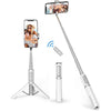 ATUMTEK Selfie Stick Tripod, 3-in-1 Extendable Aluminum Phone Tripod with Detachable Bluetooth Remote, Compatible with iPhone 17/16/15/14/13/12/11/11 Pro/XS Max/XR and Samsung Smartphones, White - White