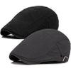 Newsboy Cap for Men Flat Hats Adjustable Breathable Irish Caps Cabbie Ivy Driving Hunting Sport Golf Outdoor - Dark Grey Black