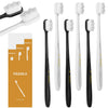 Adult Extra Soft Toothbrush with 20000 Soft Bristles, (Pack of 6) Micro Nano Manual Toothbrushes for Protect Sensitive Gums, Black/White - Black and White