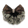 Lady Bow Hair Bun Net Snood Crochet Net Bun Hair Cover Hair Accessories Bowknot Decor Barrette Hair Clip Lace Flower Hair Accessories (Black) - Brown