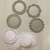 Metal Die Cuts Set Include 4 Different Patterns Round Lace Flower Border Cutting Dies Cut Stencils for Scrapbooking Photo Album Decorative Embossing Paper Dies for Card Making Template (Silver) - Silver