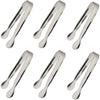 6PCS Ice Tongs Mini Sugar Tongs 4.25Inch Tong for Serving Food Small Serving Tong, Kitchen Tong for Appetizers,Tea Party, Coffee Bar, Desserts by Sunenlyst (Silver and Gold) - Silver