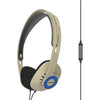 Koss KPH30iCL On-Ear Headphones, in-Line Microphone and Touch Remote Control, D-Profile Design, Wired with 3.5mm Plug (Clear) - Rhythm Beige