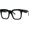 JuicyOrange Super Oversized Clear Lens Glasses Thick Square Frame Fashion Eyeglasses - Black
