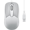 Perixx PERIMICE-209 3 Button USB Wired Mouse - Optical - 1000 DPI - 5.9 Ft Cable - Black - Beige