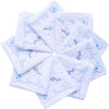 La closure Vintage Floral Cotton Embroidered Ladies Handkerchiefs Pack - White Bule