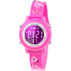 Waterproof LED Kids Watches with Alarm - Kids Toys Gifts for Girls Age 3-10 - Flamingo Red