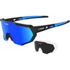 X-TIGER Polarized Sports Sunglasses with 5 Interchangeable Lenses,Mens Womens Cycling Bike Glasses,Baseball Running Fishing - Blackblue-3lens