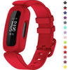 TopPerfekt Bands Compatible with Fitbit Ace 3, Soft Silicone Waterproof Bracelet Accessories Sports Watch Strap Replacement for Fitbit Ace 3 Boys Girls - Red