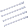 Tension Rods, 4 Pack 15.7-28 Inches Adjustable Spring Steel Cupboard Bars Tension Curtain Rod Shower Rod Extendable Width - White