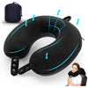 Travel Pillow, Best Memory Foam Neck Pillow Head Support Soft Pillow for Sleeping Rest, Airplane Car & Home Use (Dark Blue) - Black5