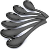 AOOSY 6-Piece Heavy Weight Soup Spoons,Stainless Steel Asian Soup Spoon with Ergonomic Short Handle for Ramen, Curry, Cereals - 6pcs Black Soup Spoons