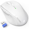 TECKNET Wireless Mouse, 2.4G USB Computer Mouse with 6-Level Adjustable 4800 DPI, Silent Quiet Click,30 Months Battery, Ergonomic Grips, 6 Buttons Portable for PC, Chromebook, Mac - White
